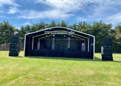 outdoor event covered stage for hire